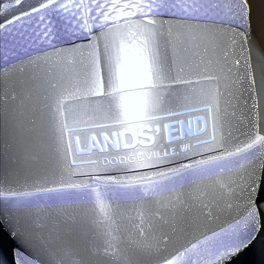 Size 1 Lands End Black and Blue Winter Snow Boots. I believe new. Steel shank